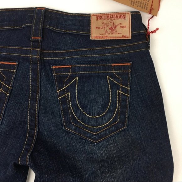 True Religion Dark Wash Carrie Flared Jeans NWT - Picture 6 of 11